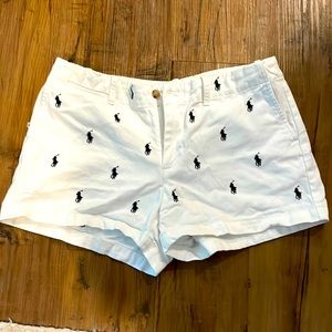 Ralph Lauren Sport. White shorts with signature polo horse.